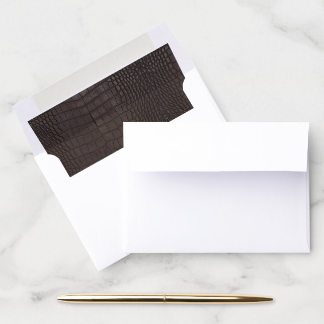 Printed Faux Brown Alligator Texture Envelope Liner (Desk)