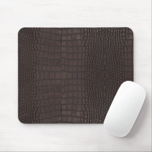 Printed Faux Brown Alligator Texture Mouse Pad