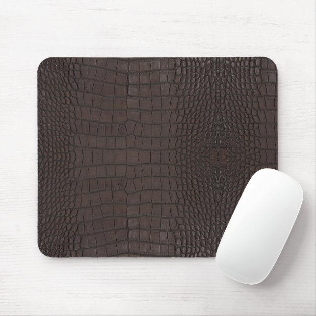 Printed Faux Brown Alligator Texture Mouse Pad (With Mouse)