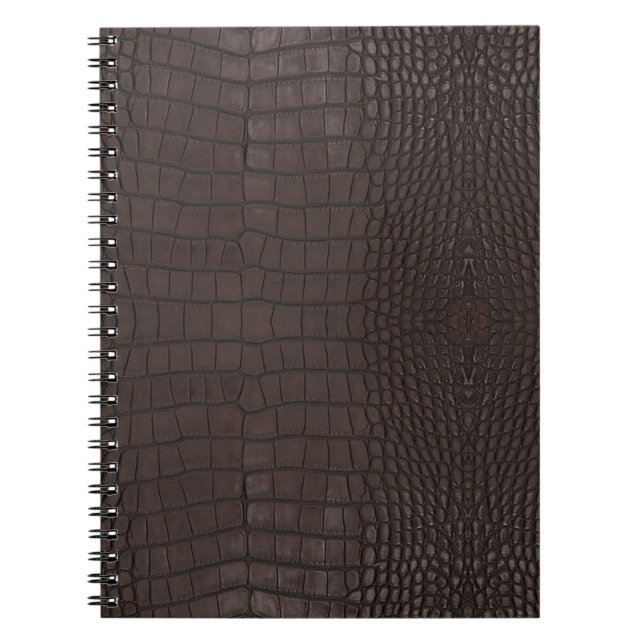 Printed Faux Brown Alligator Texture Notebook (Front)