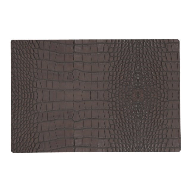 Printed Faux Brown Alligator Texture Placemat (Front)