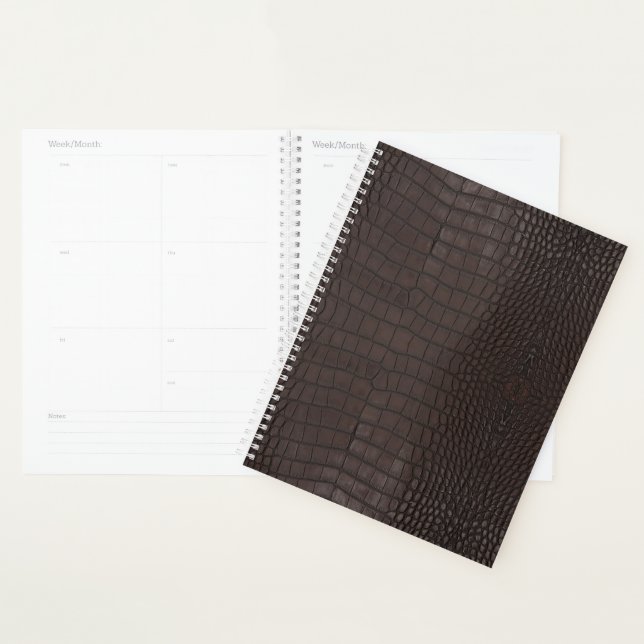 Printed Faux Brown Alligator Texture Planner (Display)