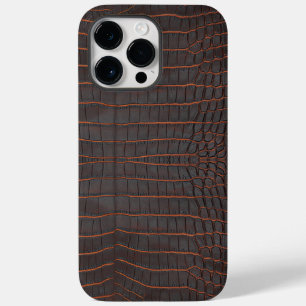 Printed Faux Chestnut Crocodile Texture Case-Mate iPhone 14 Pro Max Case