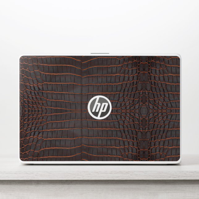 Printed Faux Chestnut Crocodile Texture HP Laptop Skin (Front)