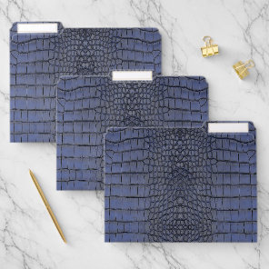 Printed Faux Cobalt Alligator Texture File Folder