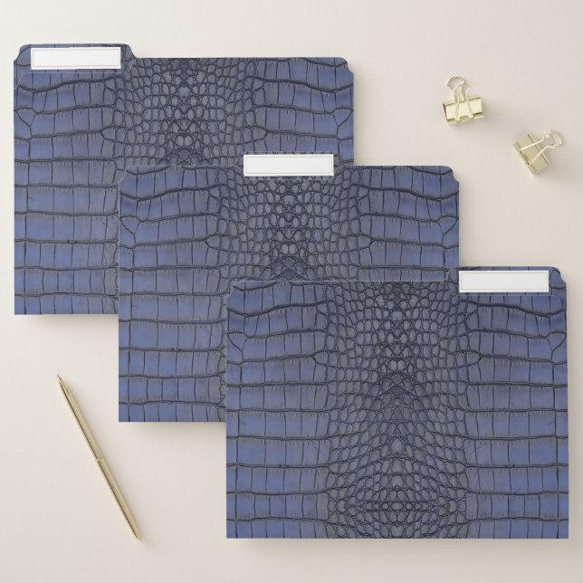 Printed Faux Cobalt Alligator Texture File Folder (Set)