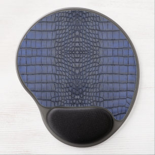 Printed Faux Cobalt Alligator Texture Gel Mouse Pad