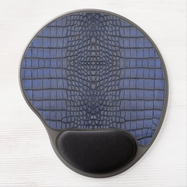 Printed Faux Cobalt Alligator Texture Gel Mouse Pad (Front)