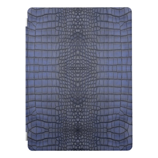 Printed Faux Cobalt Alligator Texture iPad Pro Cover (Front)