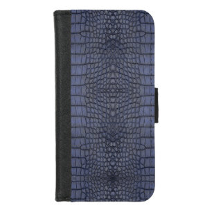 Printed Faux Cobalt Alligator Texture iPhone 8/7 Wallet Case