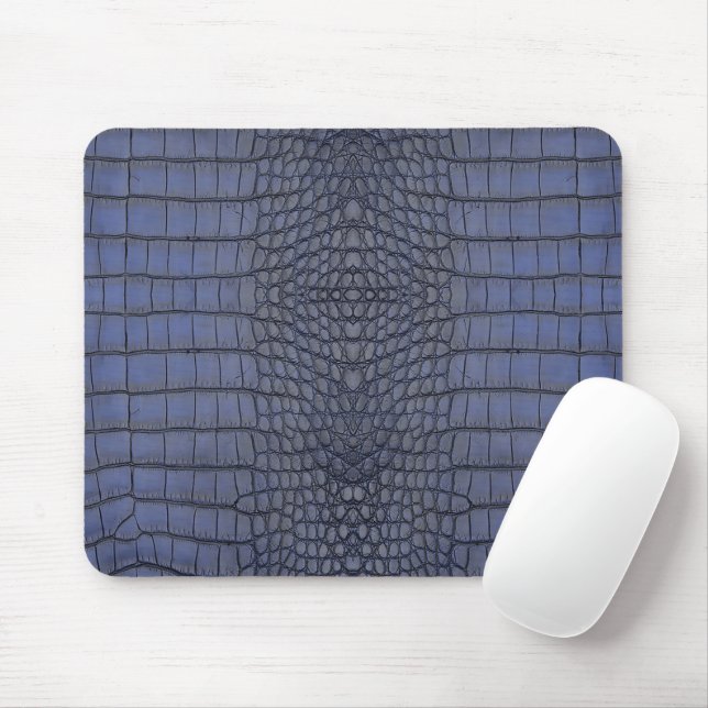 Printed Faux Cobalt Alligator Texture Mouse Pad (With Mouse)