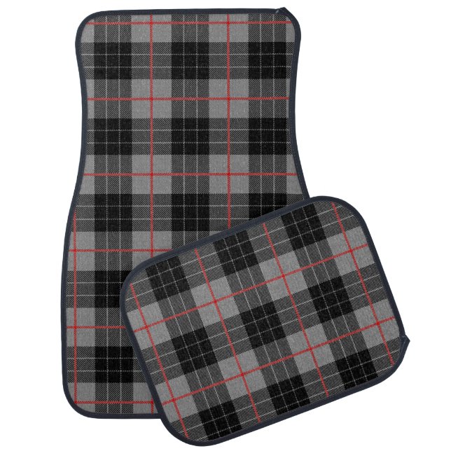 Printed flannel plaid car floor mat (Set)