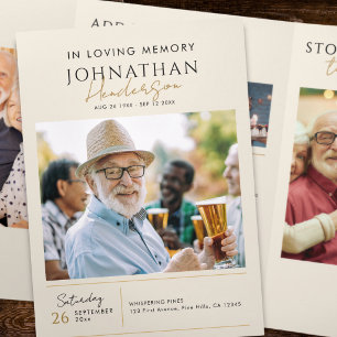 Printed Funeral Photo Collage Memorial Tri-Fold Program