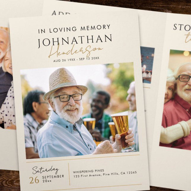 Printed Funeral Photo Collage Memorial Tri-Fold Program (Creator Uploaded)