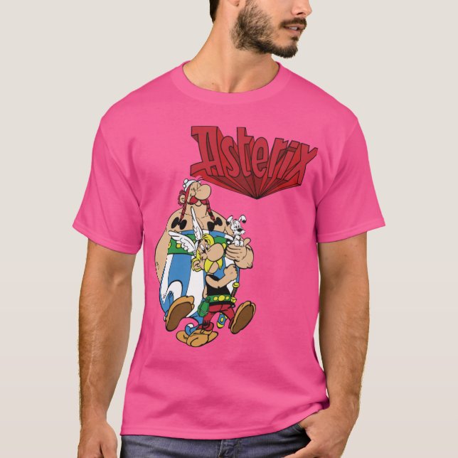 Printed Gallic Adventures Video Game Asteri Printe T-Shirt (Front)