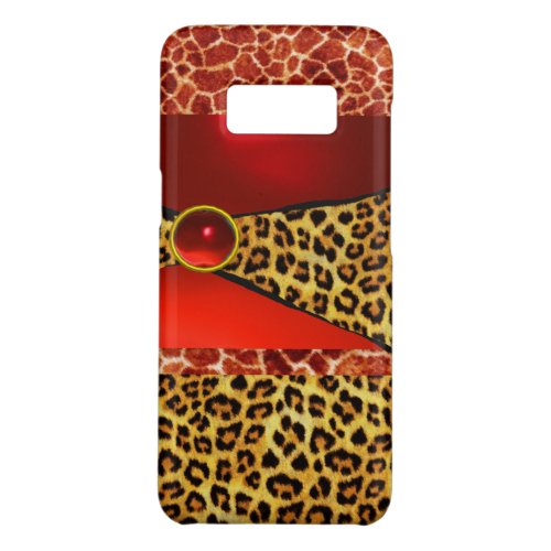 PRINTED GIRAFFE LEOPARD SKIN RED RUBY GEMSTONE Case_Mate SAMSUNG GALAXY S8 CASE