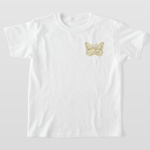 Printed Gold Geometric Butterfly T-Shirt