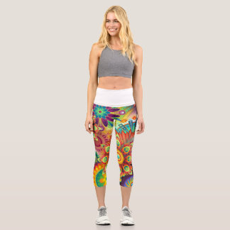 printed High Waisted Capris