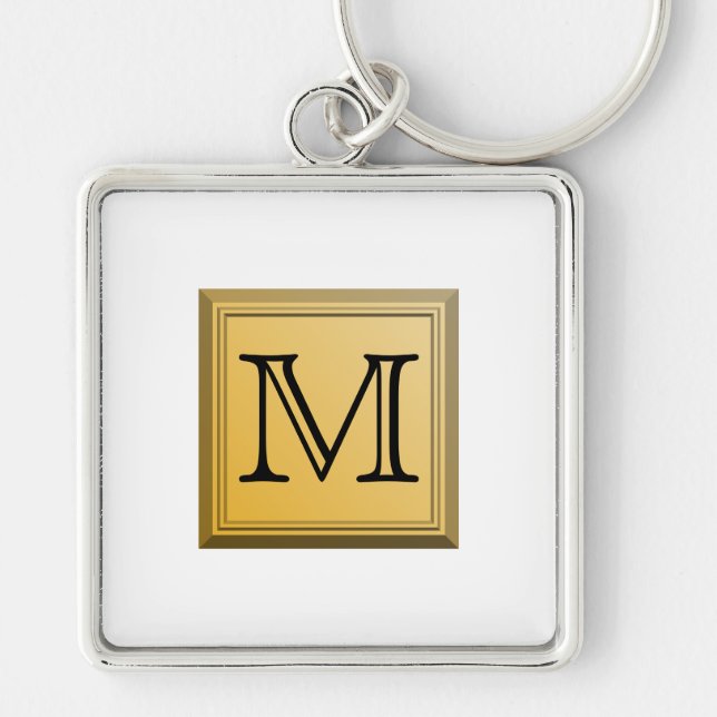 Printed image of a custom monogram design. keychain (Front)