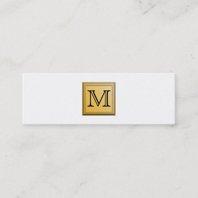 Printed image of a custom monogram design. mini business card (Front)