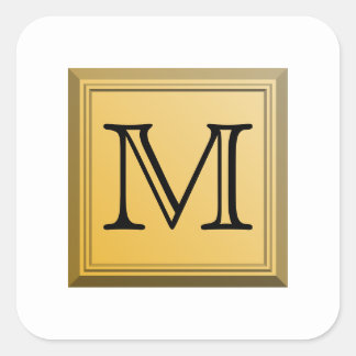Printed image of a custom monogram design. square sticker