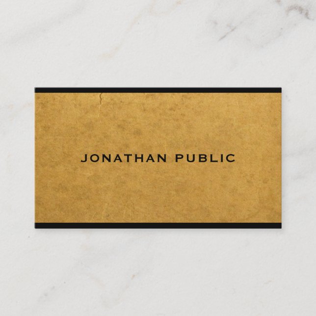 Printed Kraft Paper Professional Stylish Modern Business Card (Front)