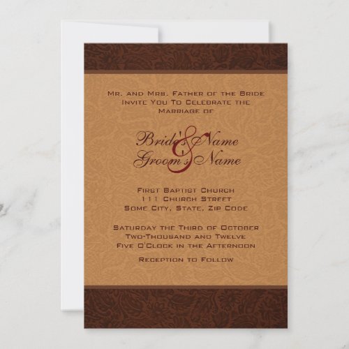 Printed Leather Wedding Invitation