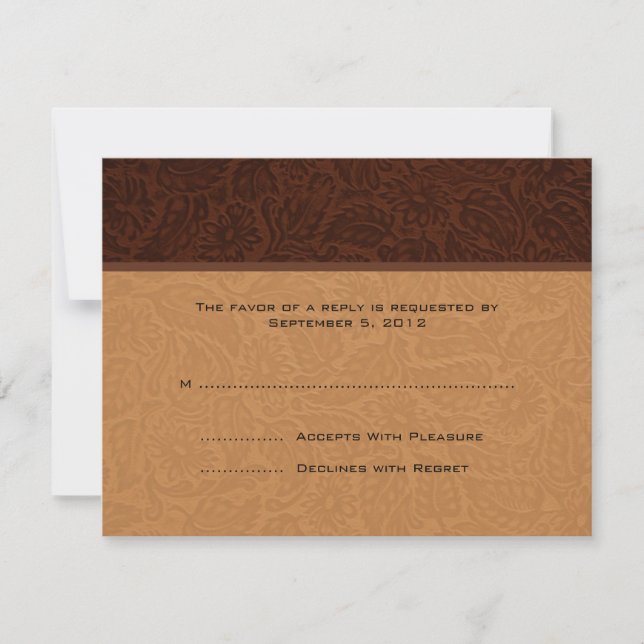 Printed Leather Wedding RSVP (Front)