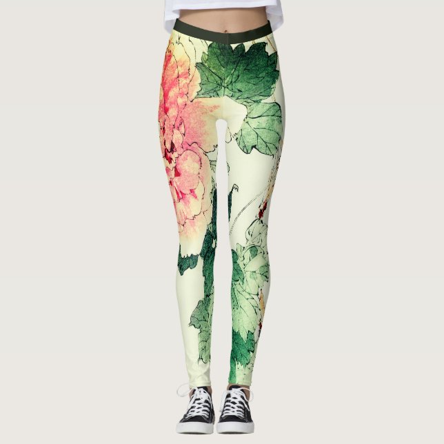 PRINTED LEGGINGS JAPANESE PRINT OF FLOWER (Front)