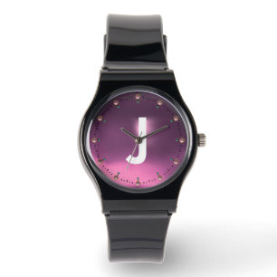 PRINTED LILAC PINK GEMSTONE MONOGRAM WATCH