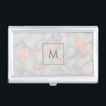 Printed Marble and Rose Gold Monogrammed Business Card Case<br><div class="desc">Printed Marble and Rose Gold Monogram personalized design.</div>