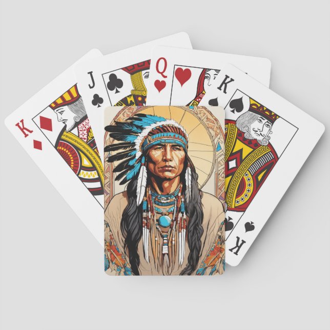 printed native American Indian Poker Cards (Back)