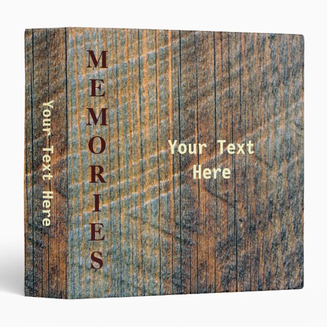 Printed Old Barn Wood Pattern Personalized Binder (Front/Spine)