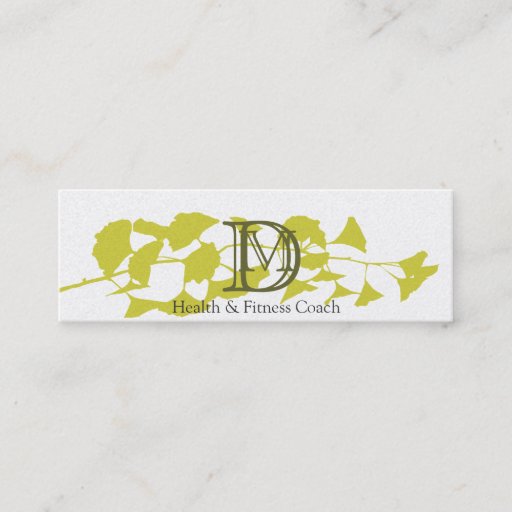Customizable Gold   Ginkgo Custom Monogram Business Card