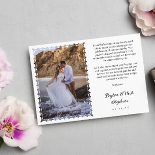Printed Ornate Frame Wedding Photo Thank You Card