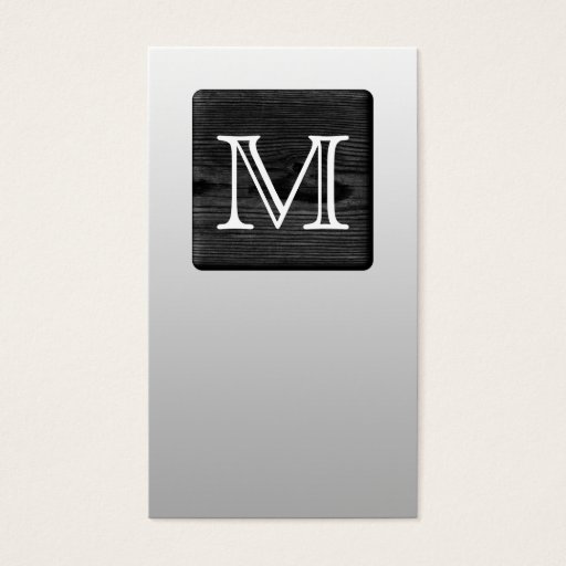 Customizable Printed Pattern and Custom Letter. Black and White Business Cards