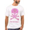 Printed Pink Rhinestone Skull & Crossbones