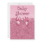 Printed Pink Sequins and Bow Girls Baby Shower