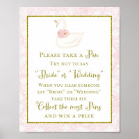 Printed Pink Swan Bridal Shower Game