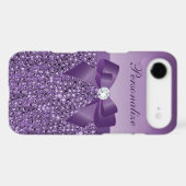 Printed Purple Sequins, Bow & Diamond Case-Mate iPhone Case (Back (Horizontal))