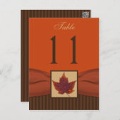 PRINTED RIBBON Autumn Leaf, Stripes Table Number (Front/Back)