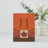 PRINTED RIBBON Autumn Leaf, Stripes Table Number (Standing Front)