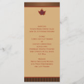 PRINTED RIBBON Autumn Leaf Wedding Menu Card (Back)