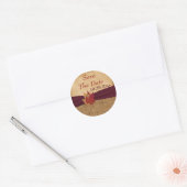 PRINTED RIBBON, Autumn Leaves, 1.5" Sticker - Wine (Envelope)