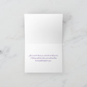 PRINTED RIBBON Black White Purple Thank You Card (Inside)