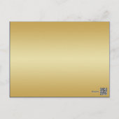 PRINTED RIBBON Blue Gold Table Number Postcard (Back)