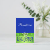 PRINTED RIBBON Blue, Green Floral Enclosure Card (Standing Front)