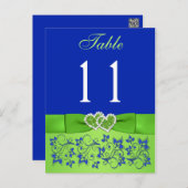 PRINTED RIBBON Blue, Green Table Number Postcard (Front/Back)