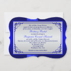 PRINTED RIBBON Blue, Silver Floral Wedding Invite