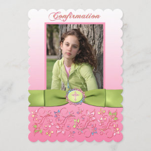 PRINTED RIBBON Confirmation Photo Invitation